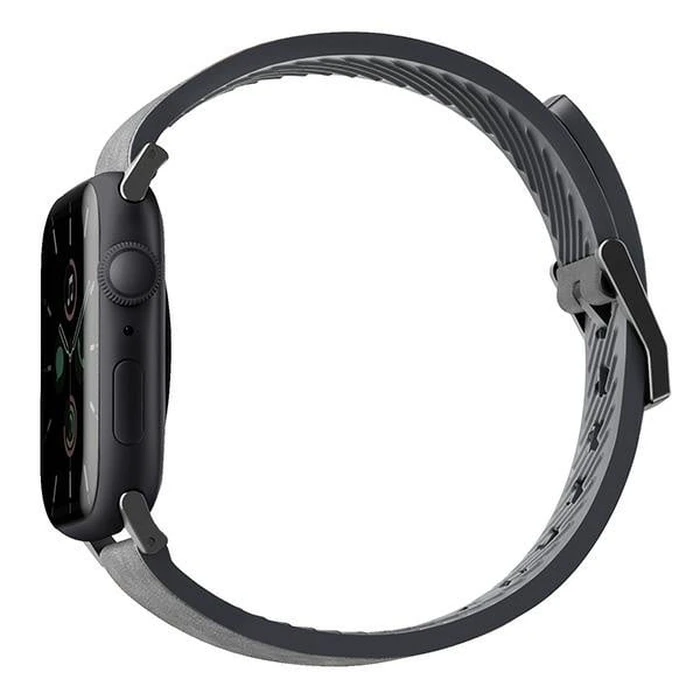 UNIQ Straden strap for Apple Watch 4/5/6/7/SE/8/9/Ultra 44/45/49mm Leather Hybrid Strap grey/Grey