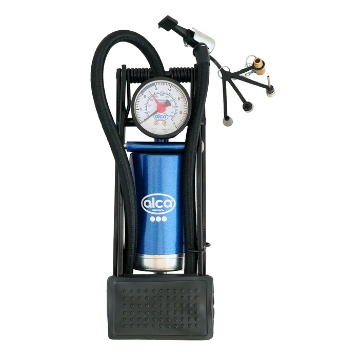 Τρόμπα Ποδιού Alca 201200 με Μανόμετρο, 100PSI, Μπλε