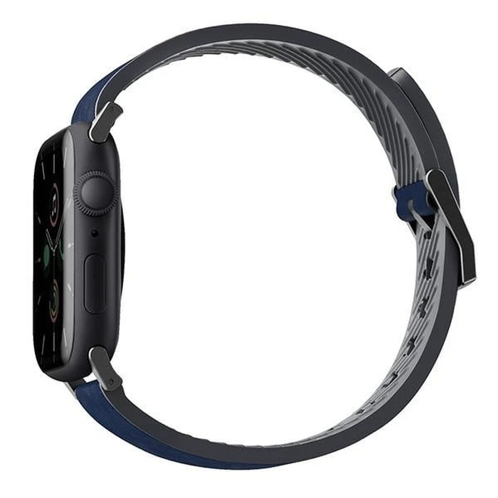 UNIQ Straden Apple Watch 4/5/6/7/SE/8/9/Ultra 44/45/49mm Leather Hybrid Strap blue