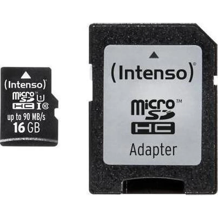 Κάρτα Μνήμης microSDHC 16GB Intenso Professional -90MB/s Cl10 UHS-I +AD