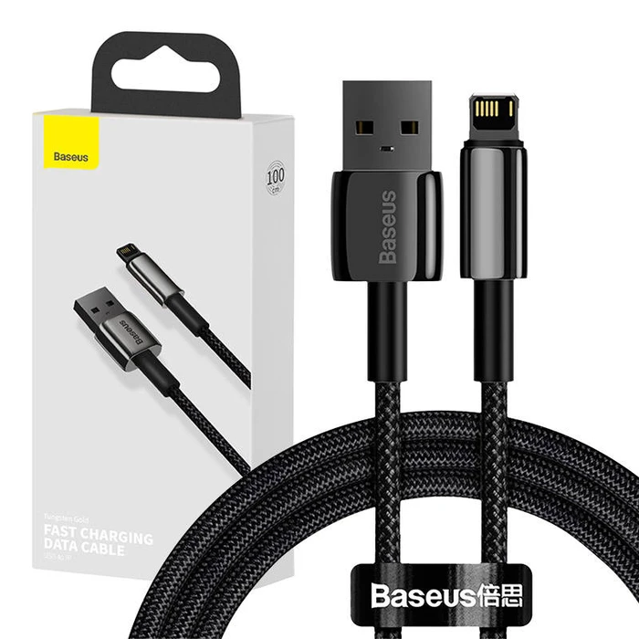 Καλώδιο USB to Lightning Baseus Tungsten Gold iP 2.4A 1m (black)