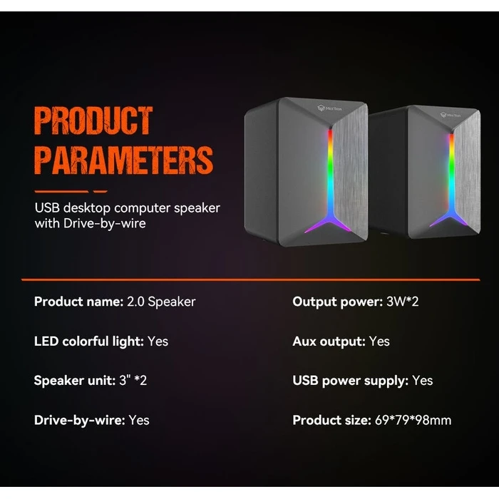 Ηχεία Υπολογιστή Meetion SP2011 2.0 (3.5mm + USB)