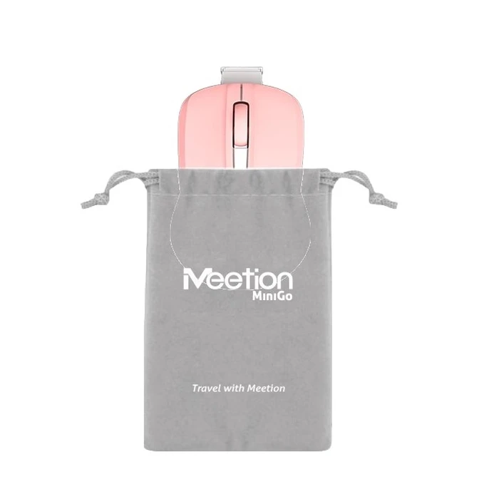 Ποντίκι Ασύρματο Meetion Silent Mini 2.4G Οπτικό (Ροζ)