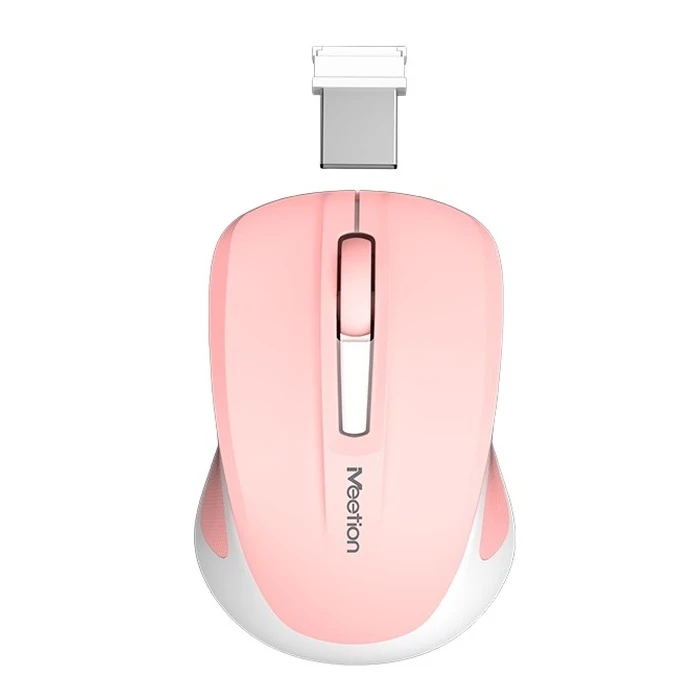 Ποντίκι Ασύρματο Meetion Silent Mini 2.4G Οπτικό (Ροζ)