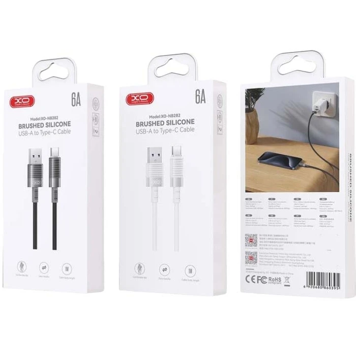 XO USB-C to Lightning Silicone Cable 30W 1m Black (NB-Q282A)