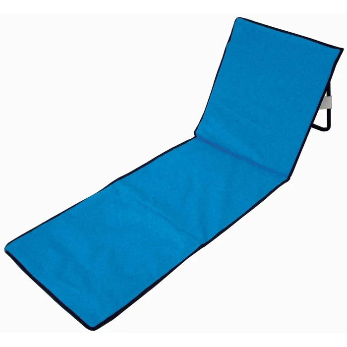 Foldable Metal Beach Lounger for Sand, Blue, with Carrying Strap