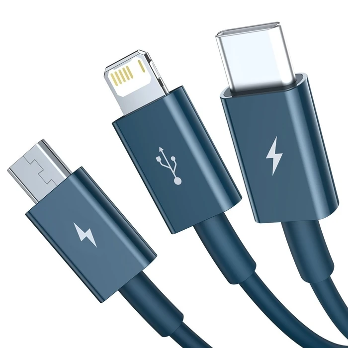 Καλώδιο USB 3in1 Baseus Superior Series USB to micro USB/USB-C/Lightning 3.5A 1.2m (blue)