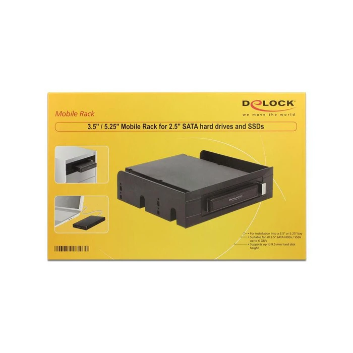 Πλαίσιο Για Σκληρούς Δίσκους Delock Sata HDD 2,5->3.5-5.25 Black