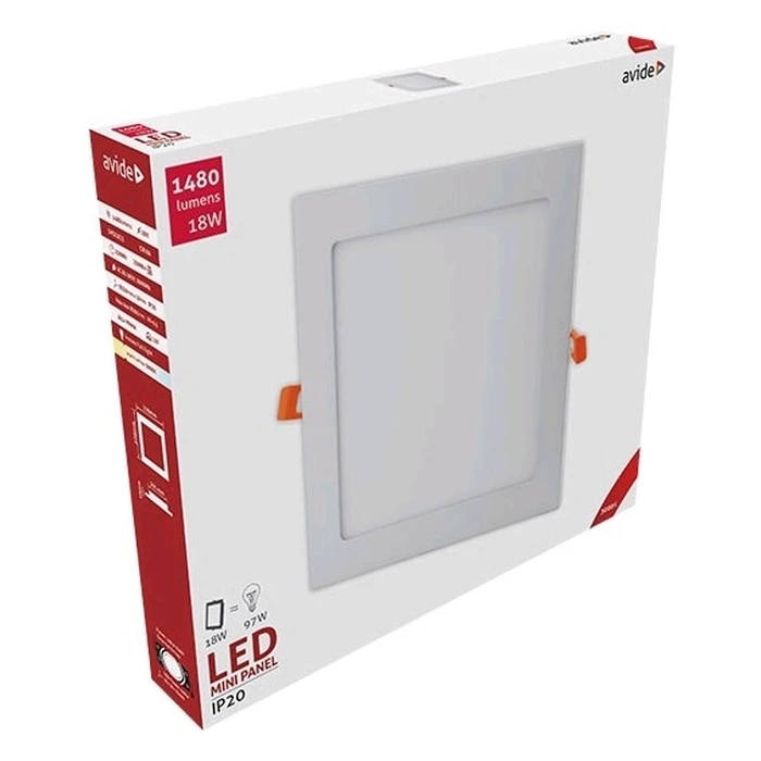 Φωτιστικό Οροφής Avide LED Χωνευτό Τετράγωνο Αλουμίνιο 18W Θερμό 3000K