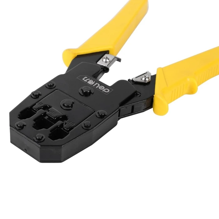 Πρέσα Ακροδεκτών Deli 4/6/8P RJ45/RJ14/RJ12/RJ9 EDL2468 (yellow)