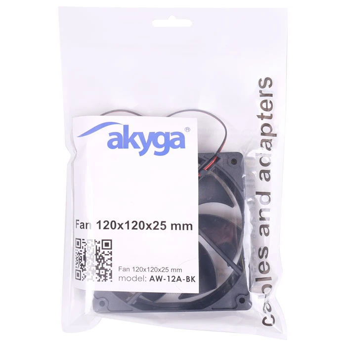 Case Fan 12cm Akyga 20dB 12V DC, 2.1W