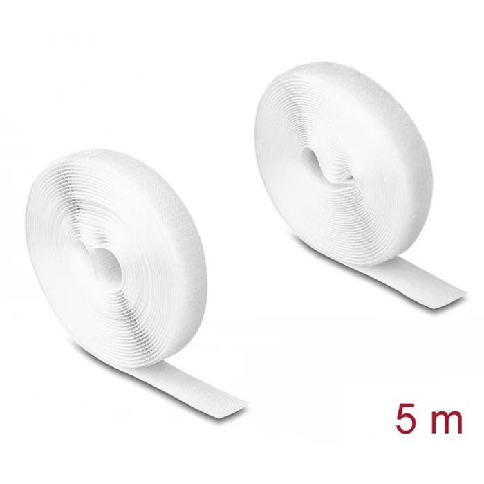 Delock Ταινία Τύπου Velcro 20919, Heavy Duty, 5mx20mm, Λευκή