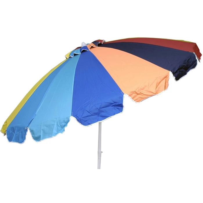 Velco Multicolour Veranda/Garden/Beach Umbrella 2.20 m with Silver Inner Coating, Metal Pole