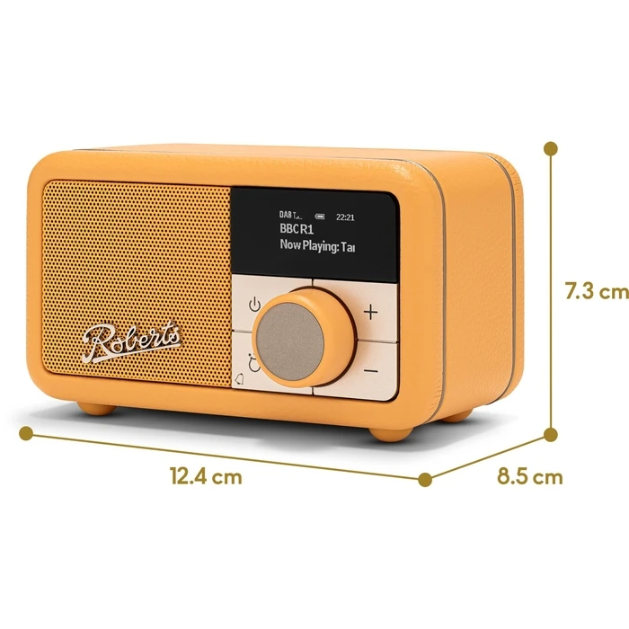 Roberts Revival Petite 2 Portable Rechargeable DAB+ Radio with Bluetooth - Sunshine Yellow (REV-PETITE2SYE)
