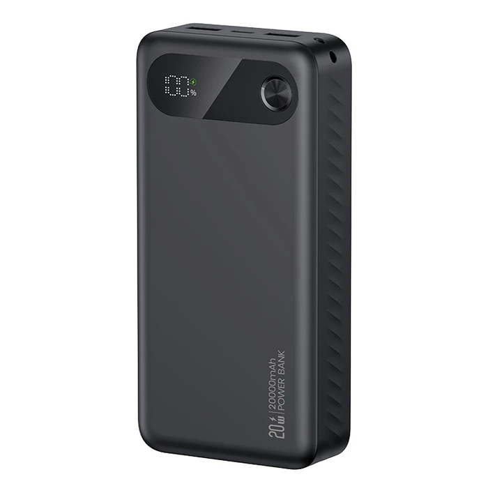 USAMS CD251 Power Bank 20000mAh PD20W with Display, 3x Output Ports, Black