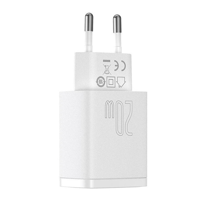 Φορτιστής Πρίζας Baseus Compact Quick , USB, USB-C, 20W (white)