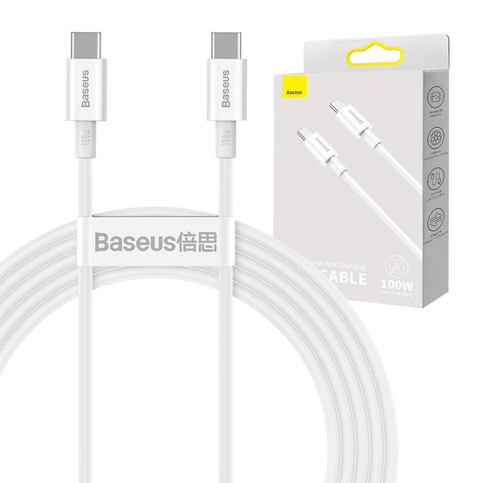 Καλώδιo USB Baseus Superior Series USB-C to USB-C, 100W, 2m (white)
