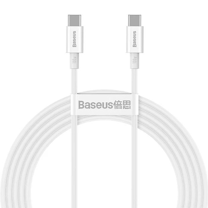 Καλώδιo USB Baseus Superior Series USB-C to USB-C, 100W, 2m (white)