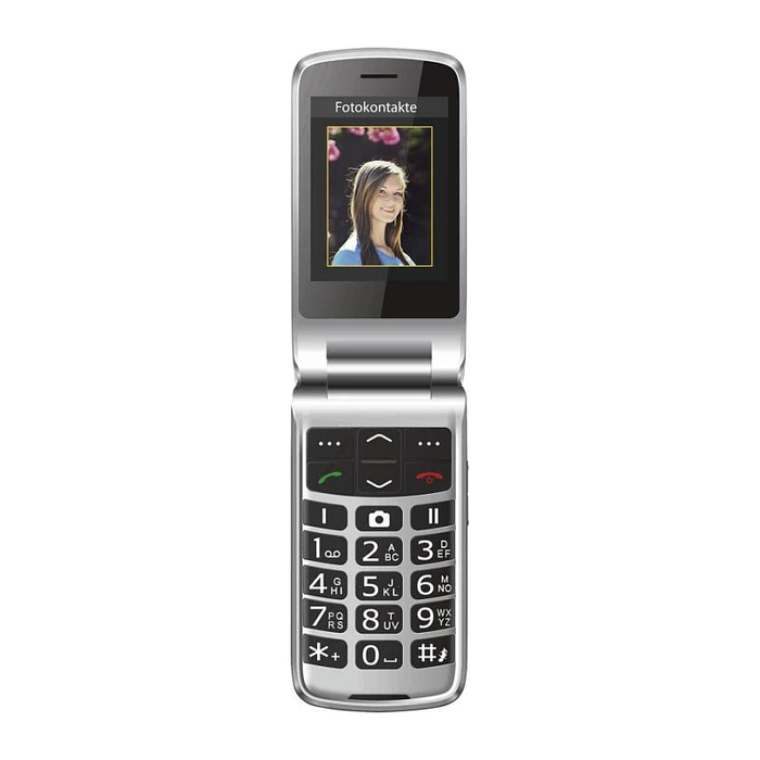 Kινητό Τηλέφωνο Bea-Fon SL645 - 2G, Silver Line, Large flip phone, Black-Silver