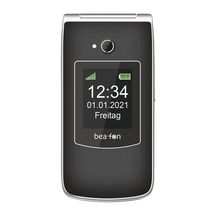 Kινητό Τηλέφωνο Bea-Fon SL645 - 2G, Silver Line, Large flip phone, Black-Silver