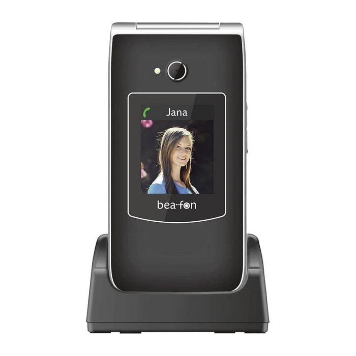 Kινητό Τηλέφωνο Bea-Fon SL645 - 2G, Silver Line, Large flip phone, Black-Silver