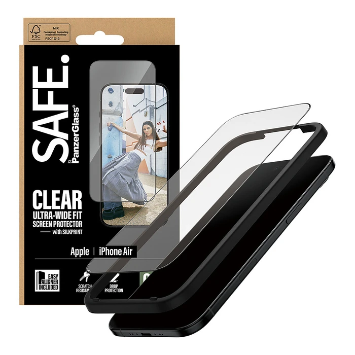 Προστατευτικό Οθόνης PanzerGlass SAFE. by PanzerGlass w. Black Frame iPhone Air / Ultra-Wide Fit w. EasyAligner