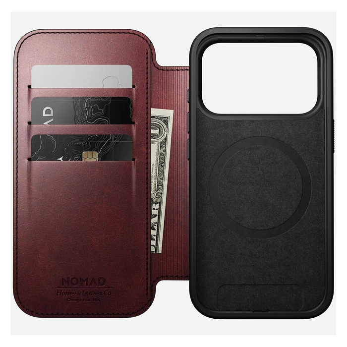 Θήκη Κινητού Nomad Modern Leather Folio iPhone 17 Pro Burgundy Horween