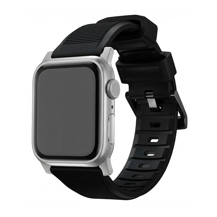 Λουράκι Nomad Rugged Strap Black Connectoor Silver 42/44/45/49mm