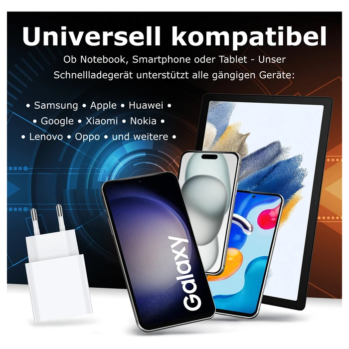 Φορτιστής Πρίζας Pedea 30W USB-C (PD) Fast - 2-Ports Mehrfach with USB-C and USB-A, White