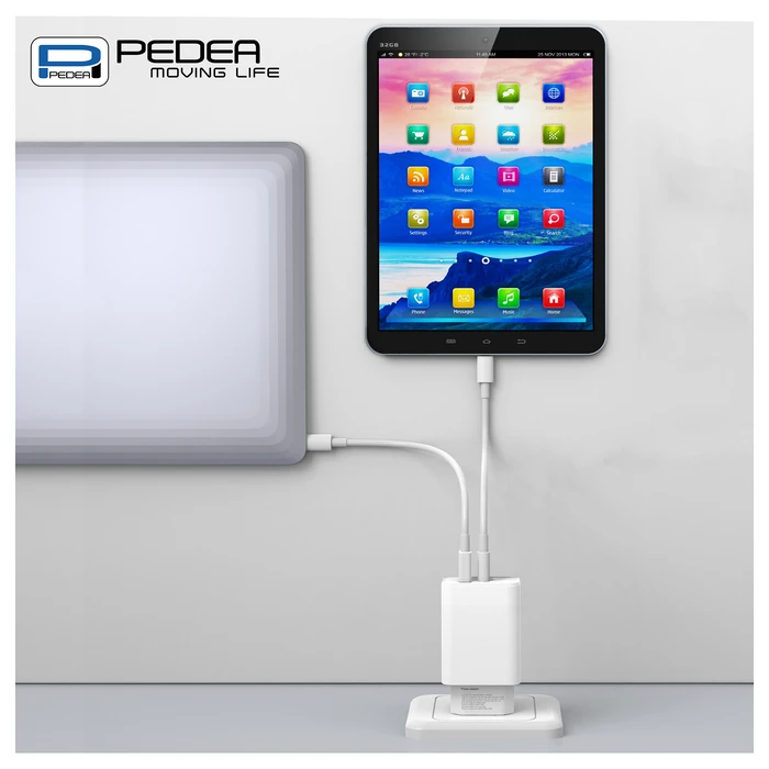 Φορτιστής Πρίζας Pedea 30W USB-C (PD) Fast - 2-Ports Mehrfach with USB-C and USB-A, White