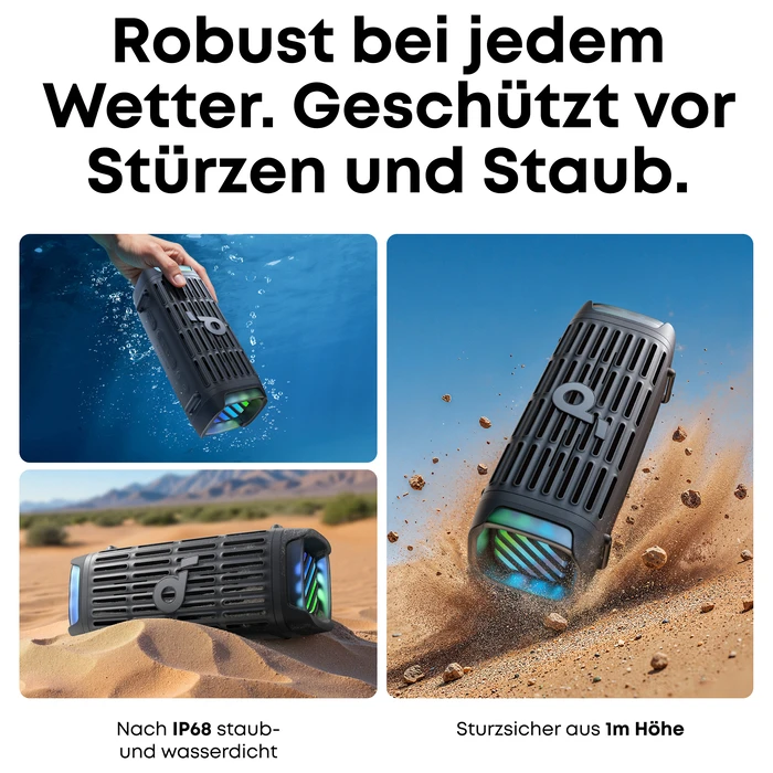 Φορητό Ηχείο Bluetooth Anker Soundcore Boom 3i Black robuster IP68 50W BassUp 16h TWS-Stereo