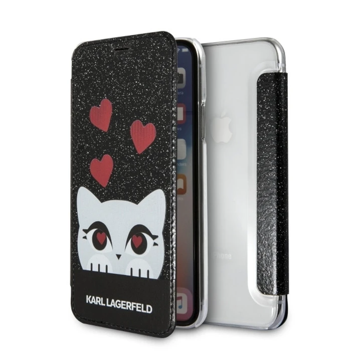 Karl Lagerfeld KLFLBKPXVDCBK Apple iPhone X black book Valentine