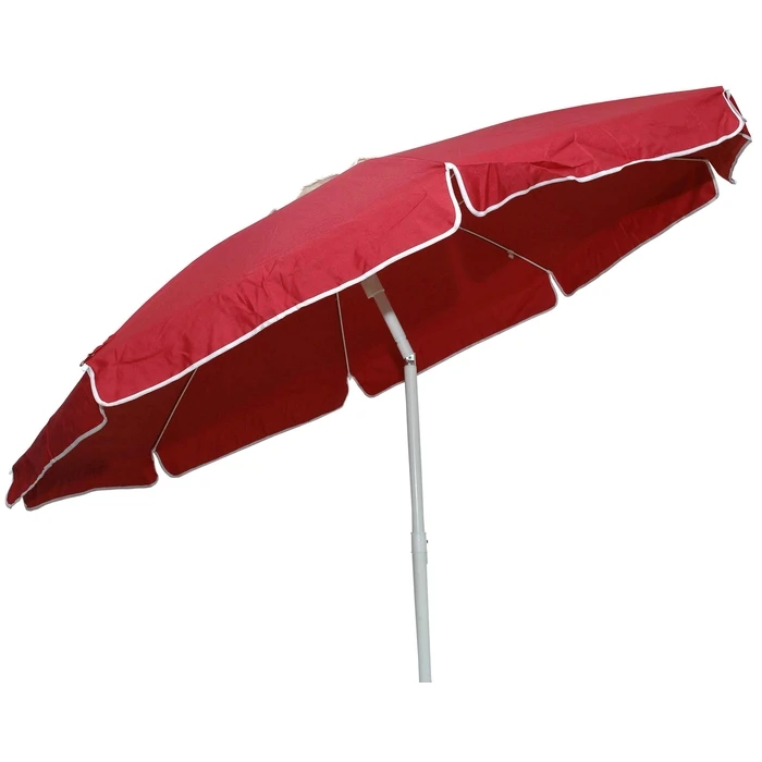 Campus Patio/Garden/Beach Umbrella Maroon/Cream Reinforced 2m Metal
