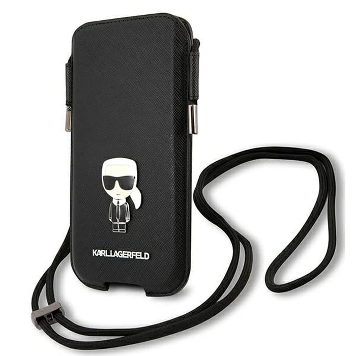 Karl Lagerfeld KLHCP12MOPHKMK 6.1 inch black hardcase Saffiano Ikonik