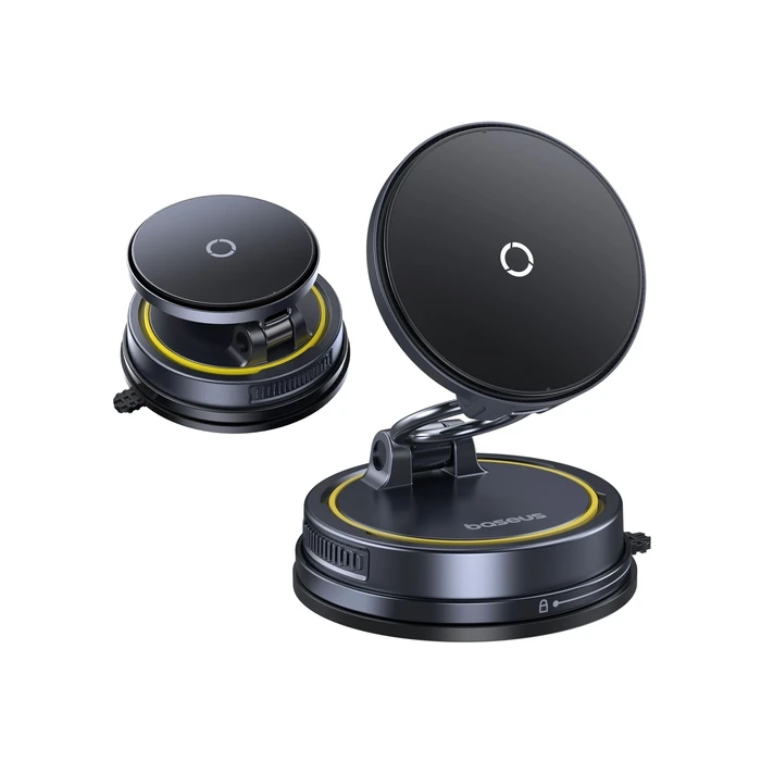 Baseus Primetrip Car Phone Holder with Adjustable Hooks and Wireless Charging - Black