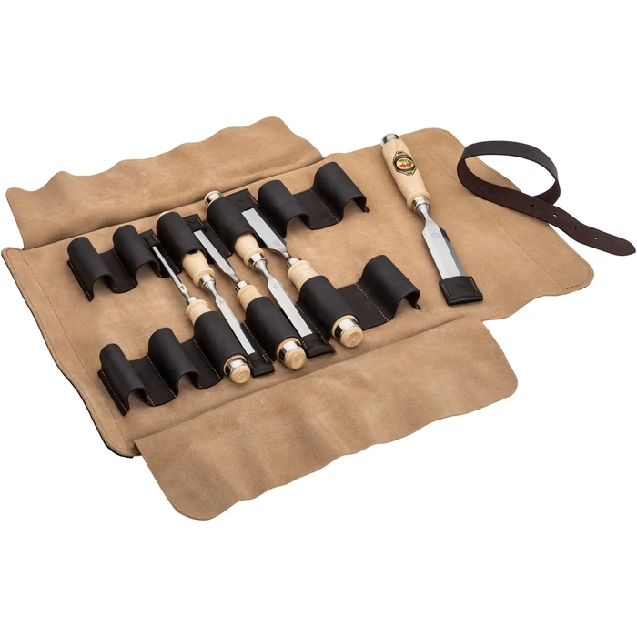 Kirschen 6-piece Wood Chisel Set in Leather Pouch