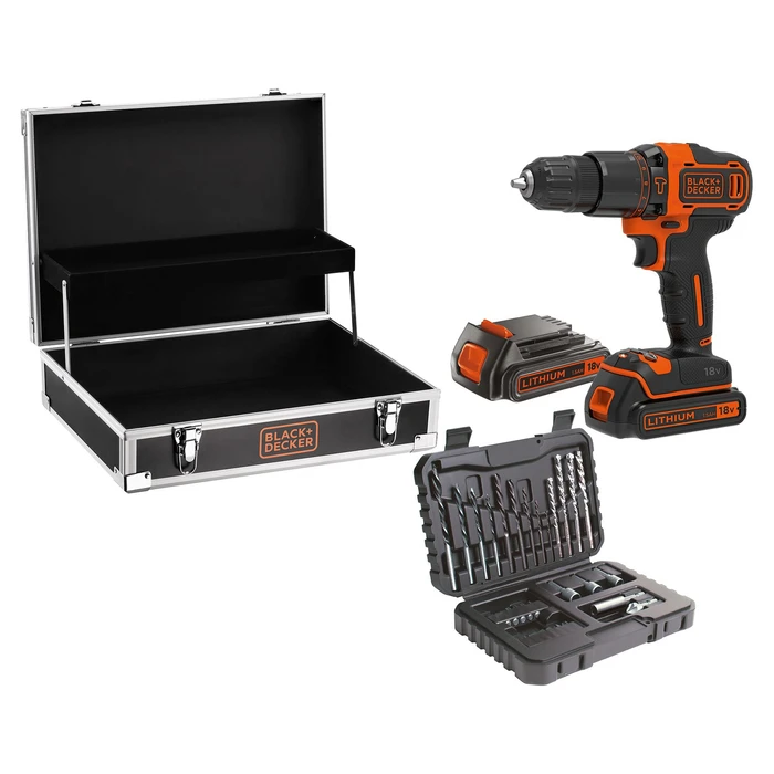Δραπανοκατσάβιδο Black & Decker Cordless Impact Drill BDCHD18B2FC 2x1.5Ah 18V