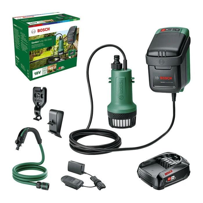 Αντλία Ακαθάρτων & Ομβρίων Υδάτων Bosch GardenPump 18V-2000 1x 2.5Ah