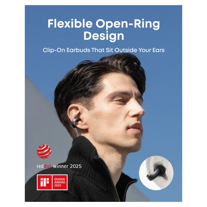 Bluetooth Handsfree Anker Soundcore AeroClip Black offener Clip-On Earbud