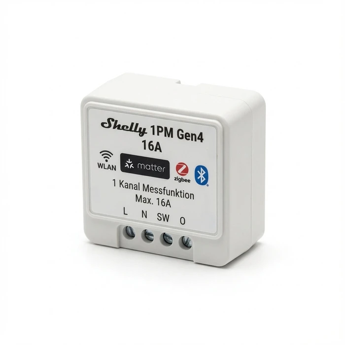 Ενδιάμεσος Διακόπτης Shelly relay "1PM Gen4 pack of 2" max 16A 1 channel measuring function WLAN Matter Zigbee Bluetooth