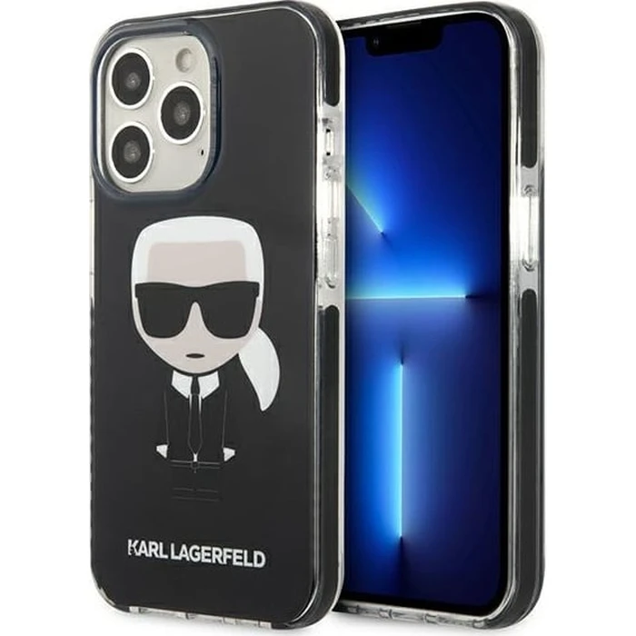 Karl Lagerfeld KLHCP13LTPEIKK Apple iPhone 13 Pro hardcase black Iconik Karl