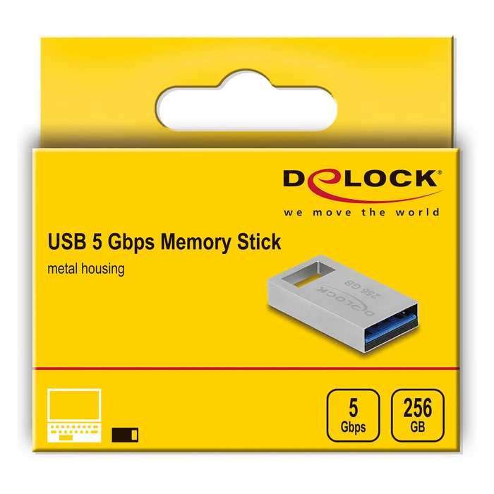 USB Stick 256GB HUB Delock USB 5 Gbps - Metallgehuse