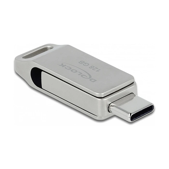 USB Stick 128GB Delock USB 3.2 Gen 1 USB-C + Typ-A - Metallgehuse