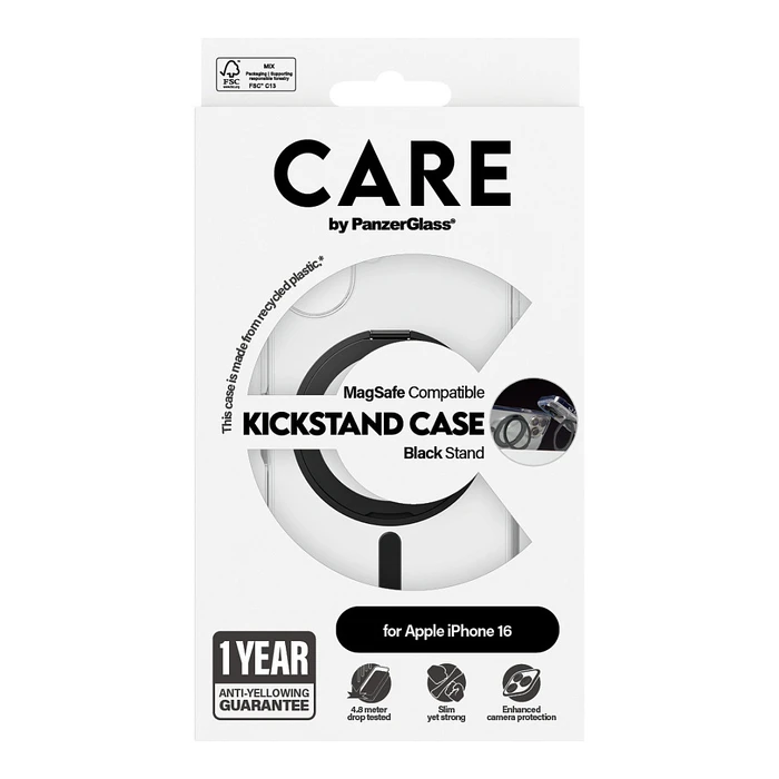 Θήκη Κινητού PanzerGlass CARE Feature Black Kickstand MagSAFE iPhone 16