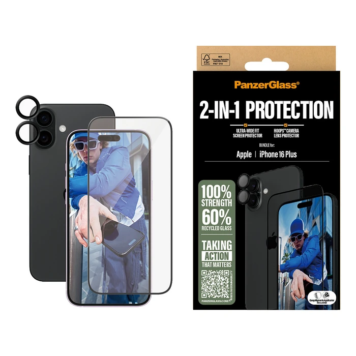 Προστατευτικό Οθόνης PanzerGlass 2-in-1 iPhone 16 Plus