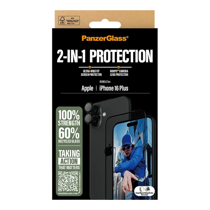 Προστατευτικό Οθόνης PanzerGlass 2-in-1 iPhone 16 Plus