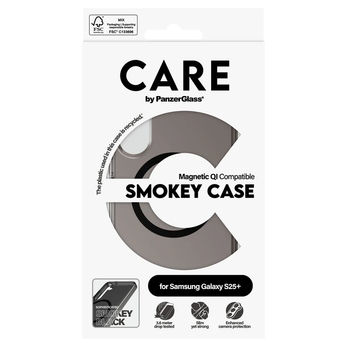 Θήκη Κινητού PanzerGlass CARE Flagship Smokey/Black QI Compatible Galaxy S25 Plus