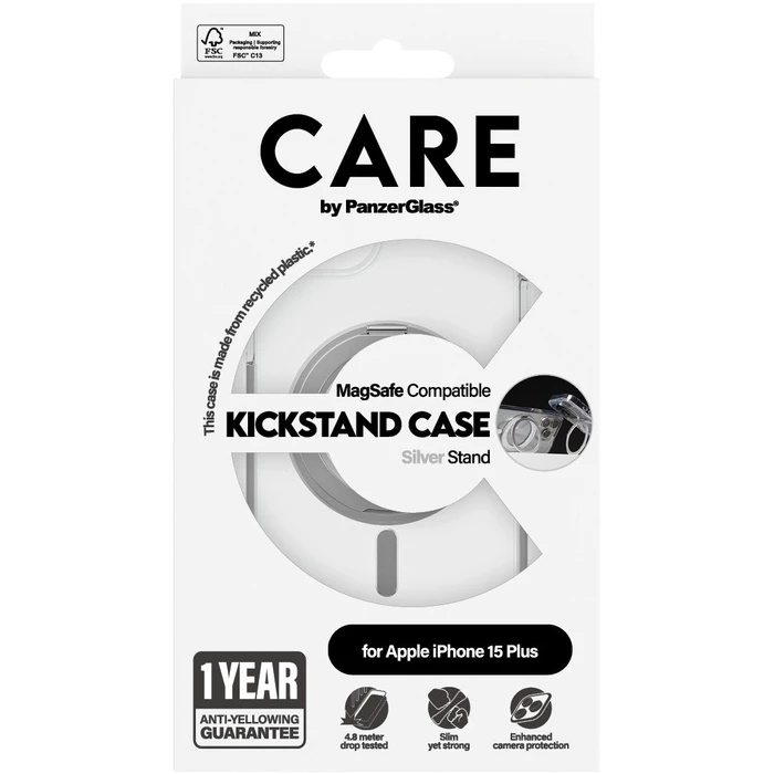 Θήκη Κινητού PanzerGlass CARE Silver Kickstand & MagSafe iPhone 15 Plus