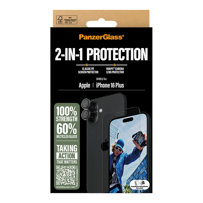 Προστατευτικό Οθόνης PanzerGlass 2-in-1 Bundle iPhone 16 Plus