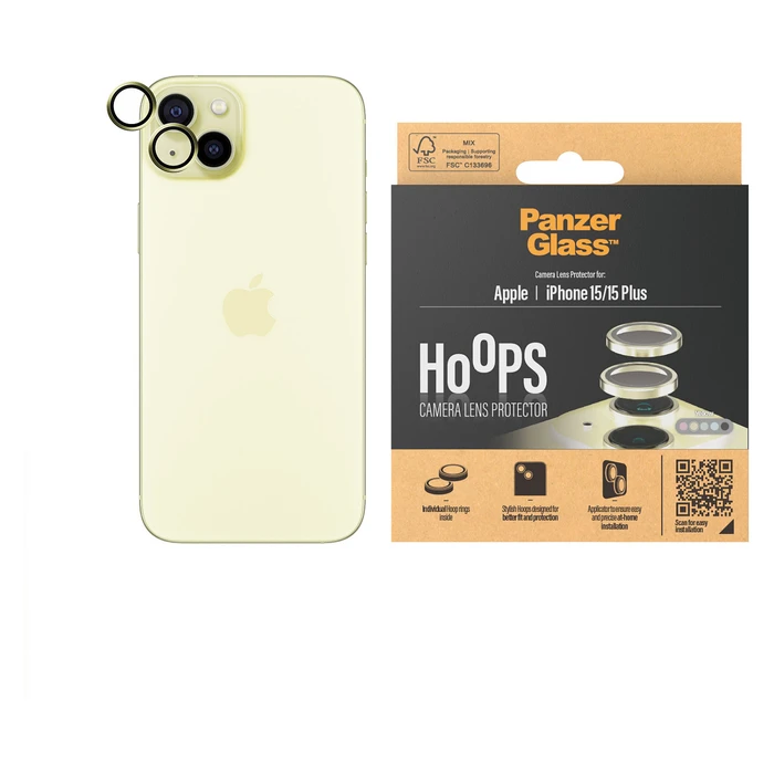 Προστατευτικά Κάμερας Κινητού PanzerGlass Hoops iPhone 15. 15 Plus Yellow